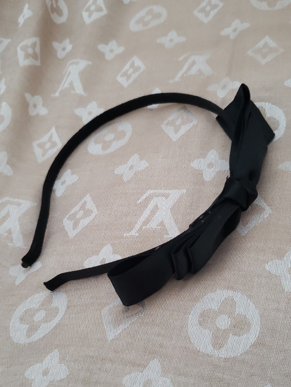 Black Bow Headband - Handmade Bow Tie hair band